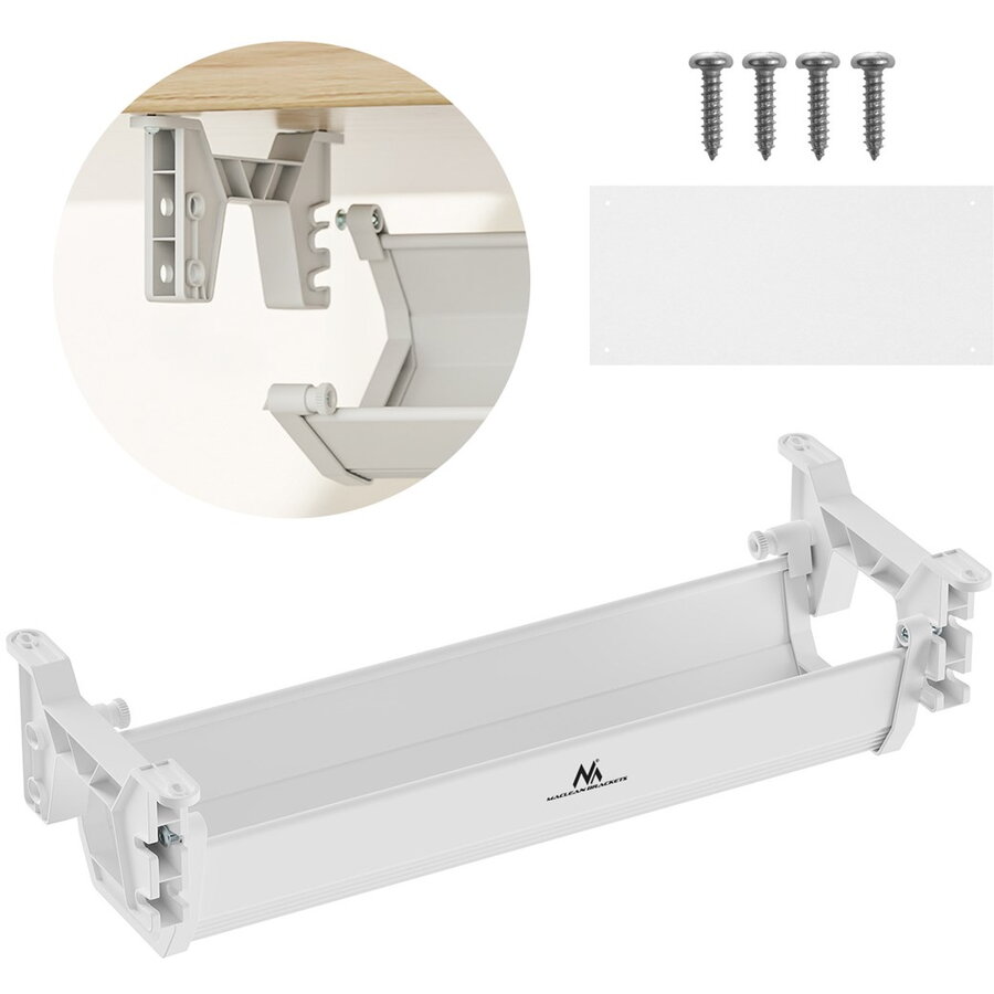 Organizator de Cabluri Maclean MC-106 W sub Birou Sarcina Maximă 5kg Alb