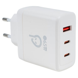Incarcator Spacer GaN 2 x USB 65W Alb