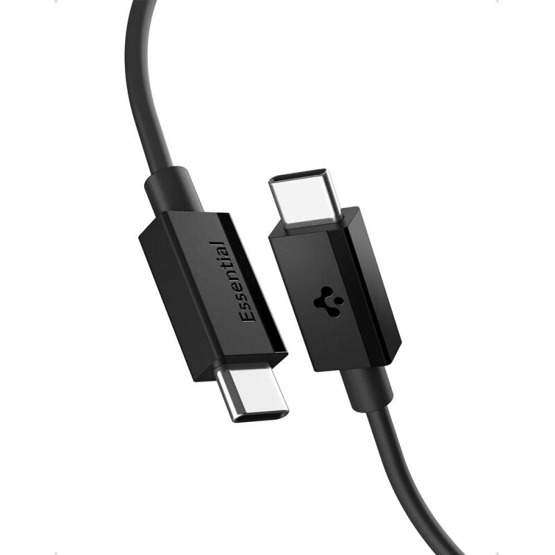 Cablu Date și Încărcare Spigen USB-C - USB-C Essential 60W 1m Negru