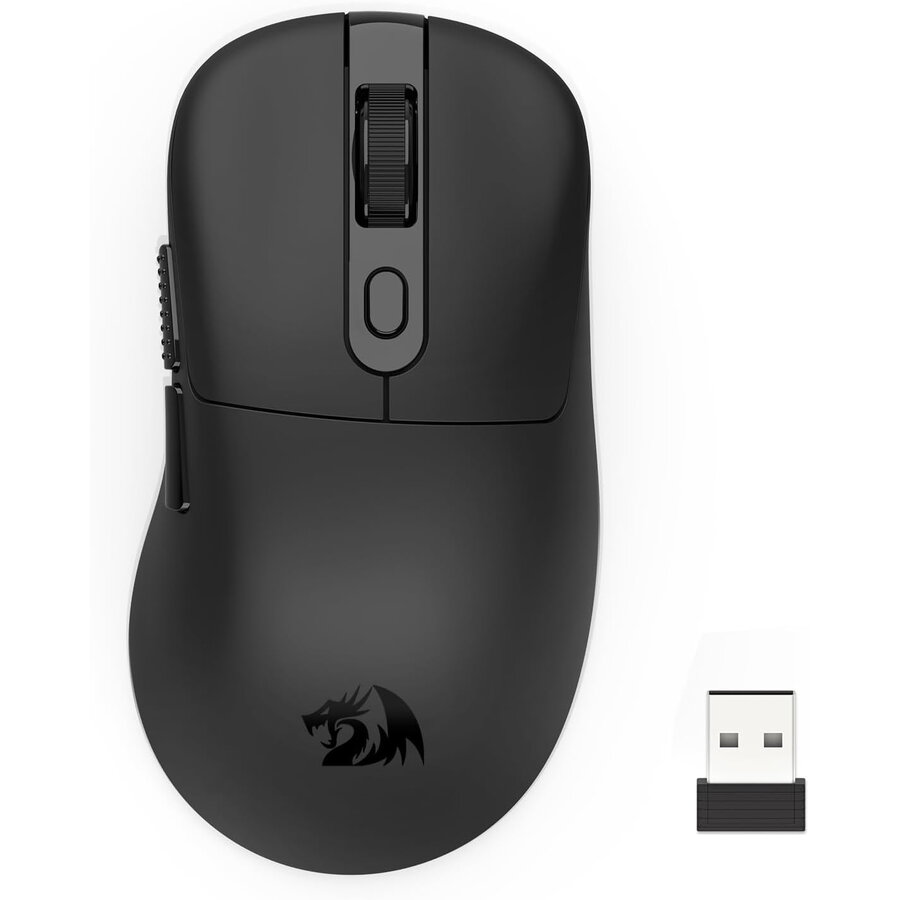 Mouse Gaming Redragon Jabns Standard 12000DPI Wireless 2.4GHz / BT / USB Baterie 400mAh Negru