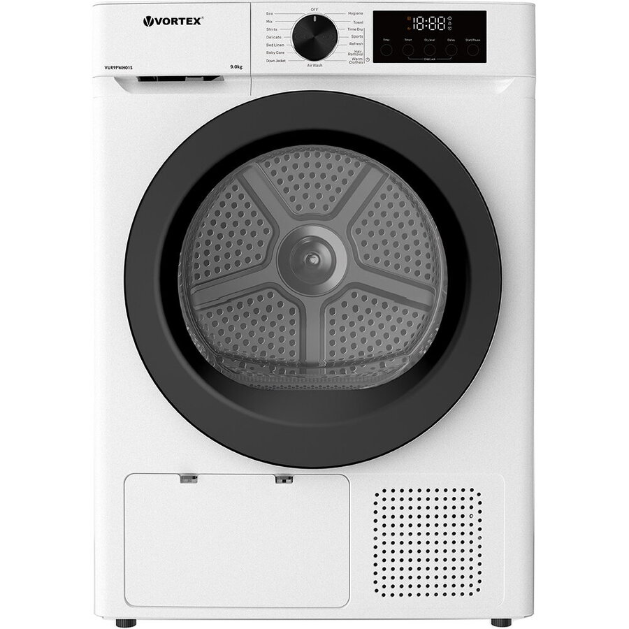 Uscător de Rufe cu Pompa de Căldura Vortex VUR9PWH01S Capacitate 9KG 15 Programe Clasa E Alb