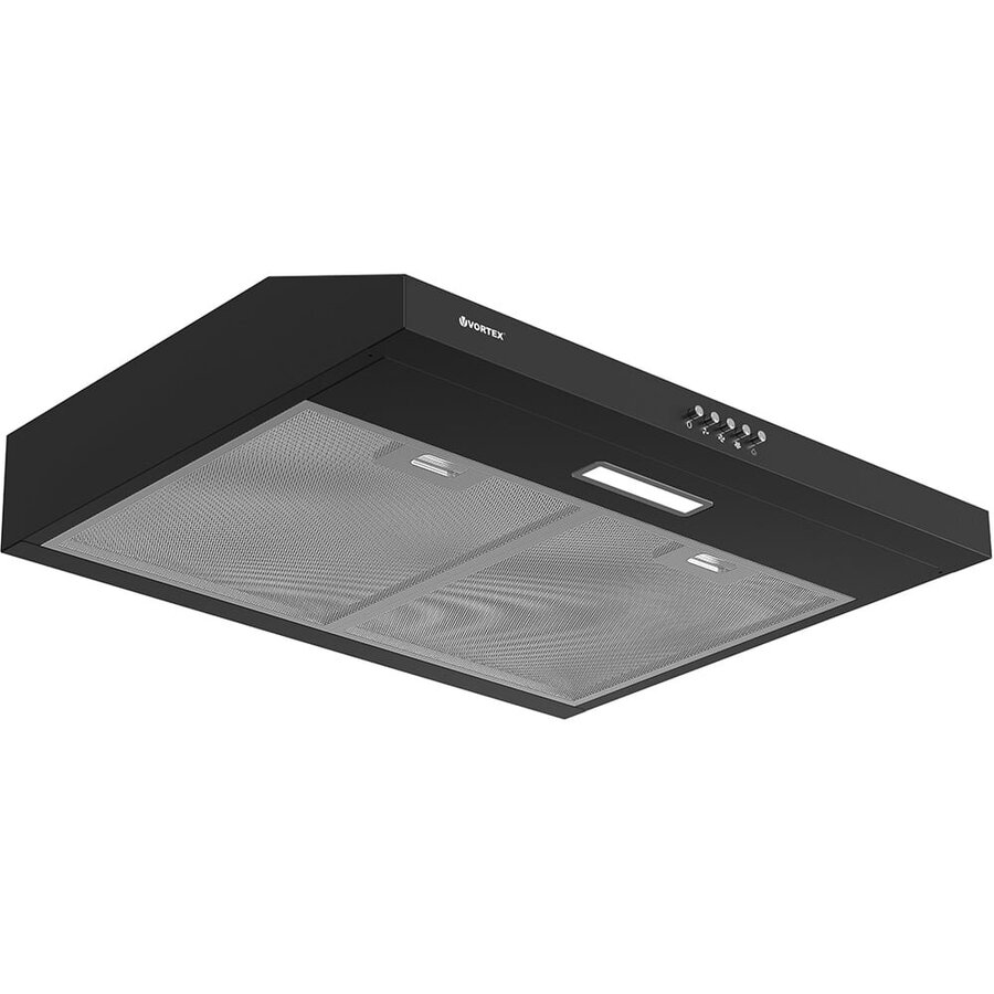 Hota Tradiționala Vortex VHTS602BK01S 2 Motoare 3 Trepte de Putere 360M3/H Lățime 60CM Clasa D Negru