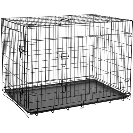 Tarc Metalic Rebel pentru Câini 122x76x83cm Pliabil Negru