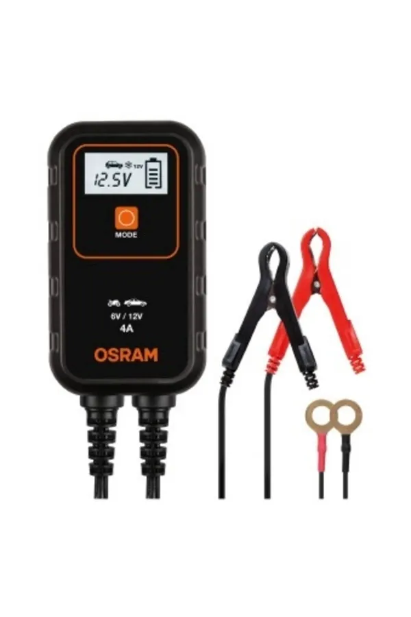 Redresor Auto Osram BATTERYcharger 904 4A/2A Afișaj Digital pentru Baterii de Maxim 90Ah Negru