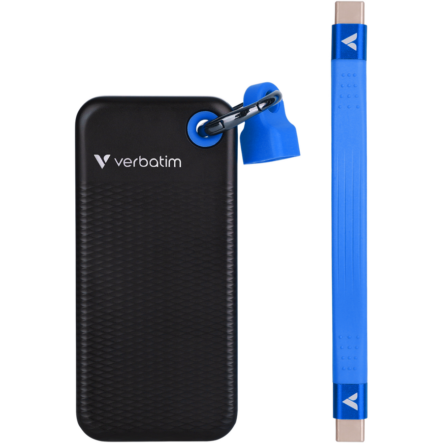 SSD Extern Portabil Verbatim Pocket Interfață USB 3.2 Gen 2 512GB Negru/Albastru — imaginea 3