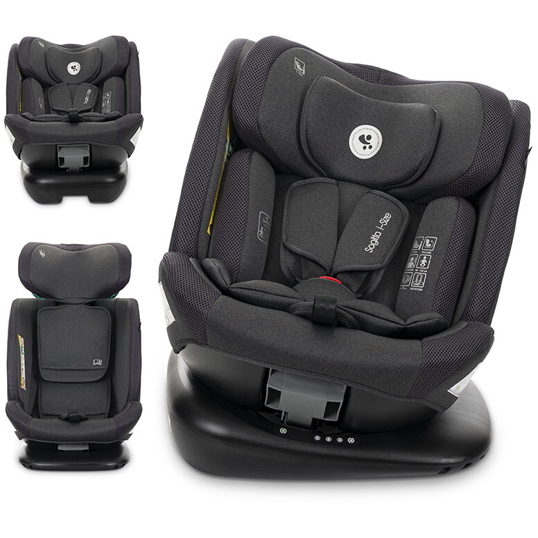 Scaun Auto Lorelli Sagitta i-Size Isofix 360° Greutate Maximă Admisa 36Kg Reglare Spătar 4 Poziții Black