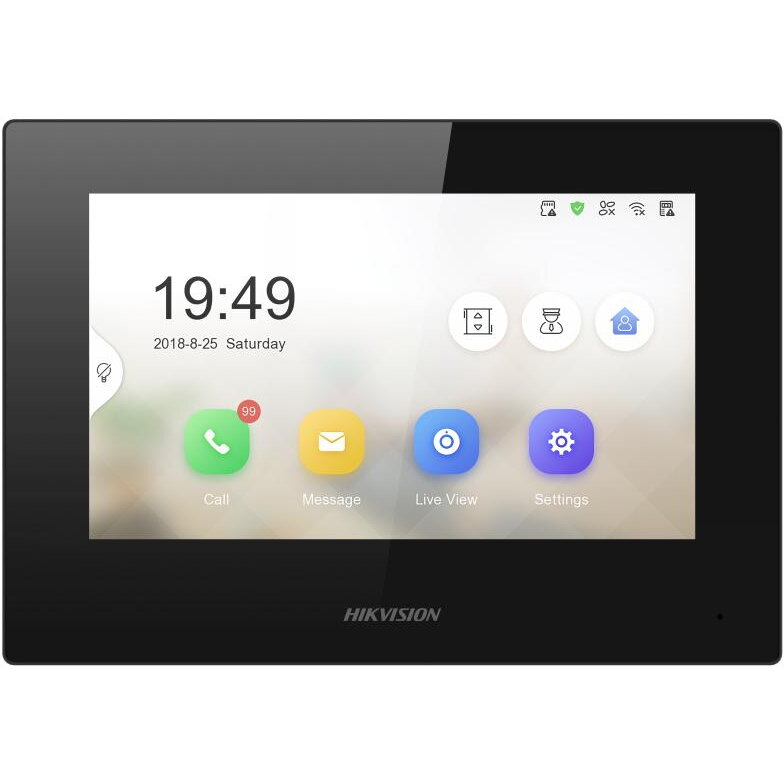 Statie Interioară Videointerfon Hikvision DS-KH6320-LE1(B) Ecran TFT Tactil 7Inch 1x RJ-45 PoE Negru