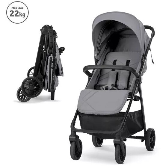 Carucior Zozu Sport Ultrausor Pliere Roti cu Suspensii 5.8kg Max.22Kg Grey