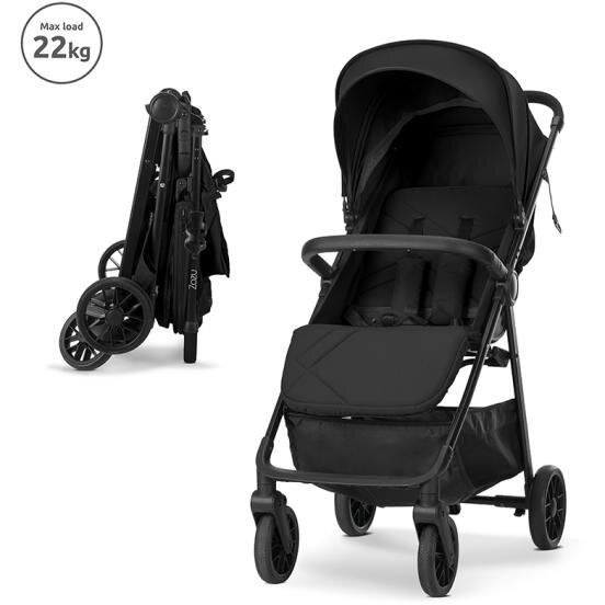 Carucior Zozu Sport Ultrausor Pliere Roti cu Suspensii 5.8kg Max.22Kg Black