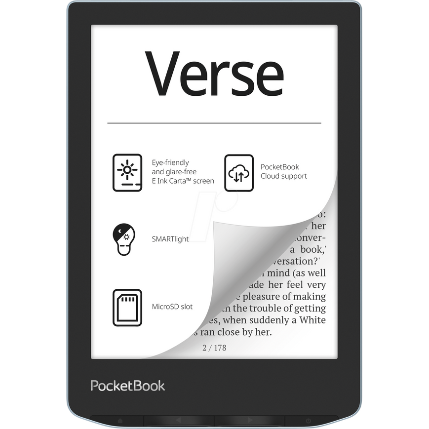 eBook Reader PocketBook Verse S PB629-2-WW-B Ecran Monocrom E Ink 6 Inch Stocare 8GB Wi-Fi Bright Blue