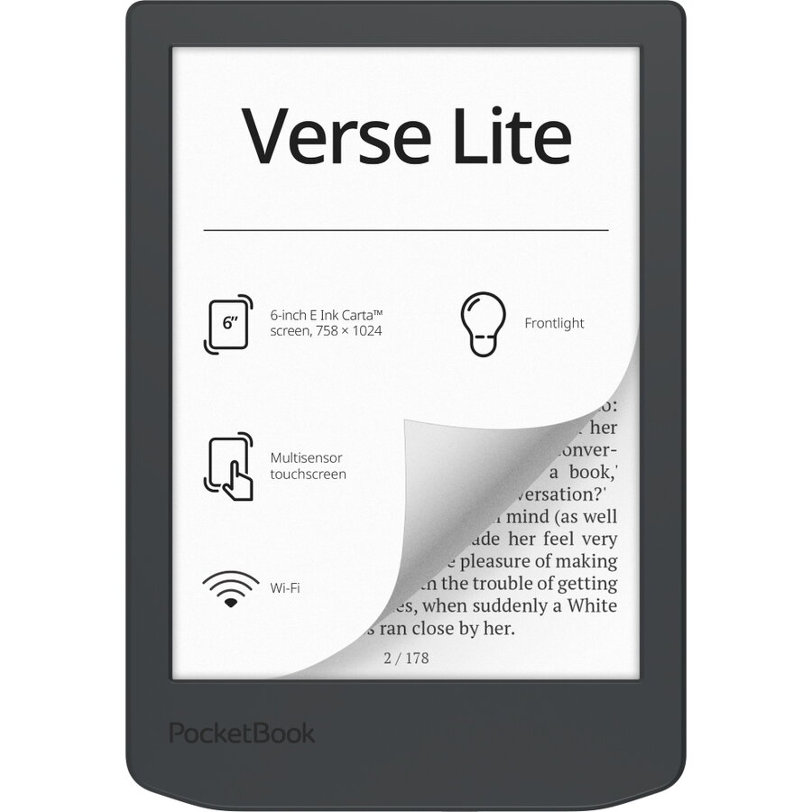 eBook Reader PocketBook Verse Lite S PB619-T-WW-B Ecran Monocrom 6Inch Stocare 8GB Wi-Fi Midnight Grey