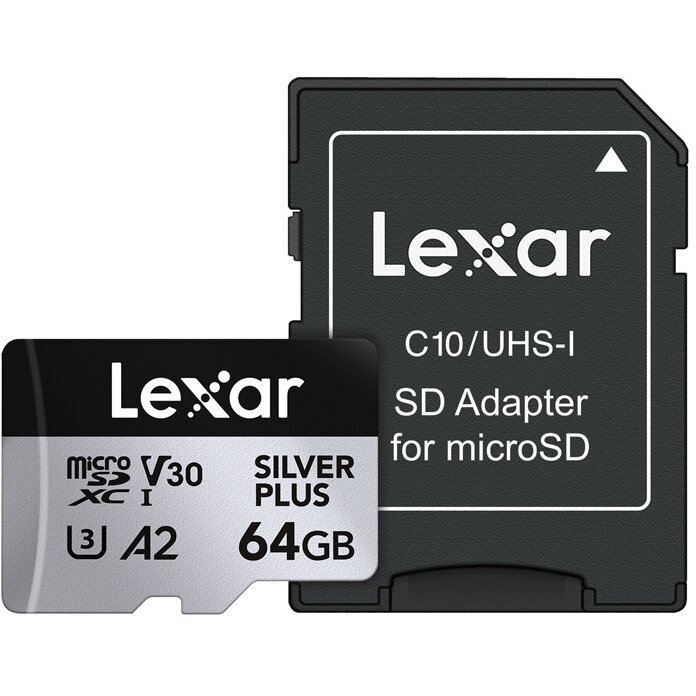 Card de Memorie Lexar High-Performance Silver Plus microSDXC 64GB + Adaptor
