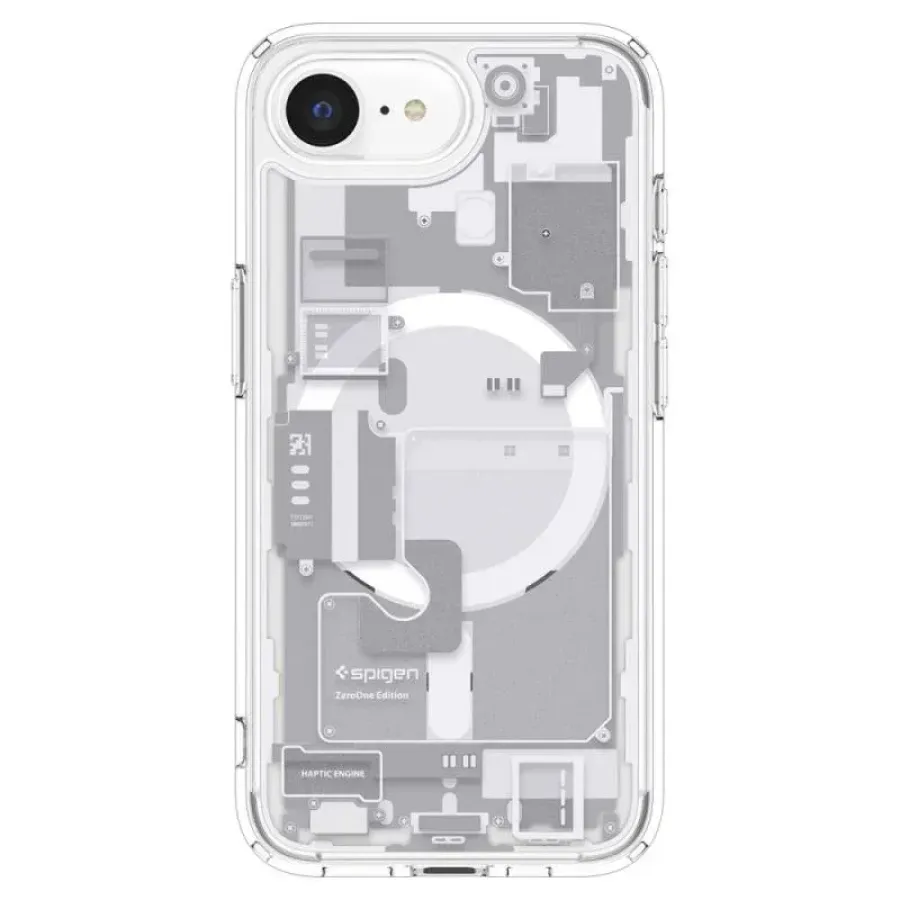 Husa Spigen Ultra Hybrid MagSafe iPhone 16e Zero One Alb