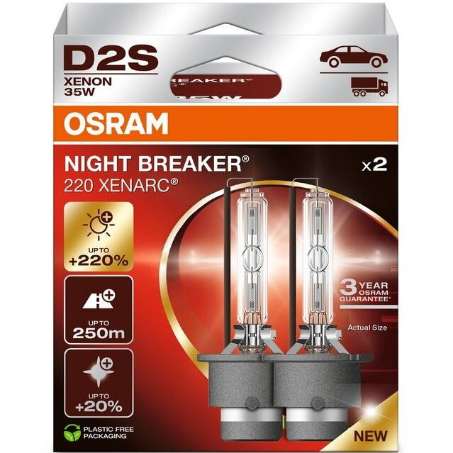 Set 2 Becuri Xenon Osram Night Breaker 220 Xenarc D2S 85V/35W 4500K 3200LM