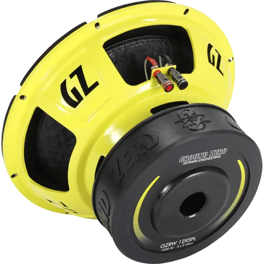 Subwoofer Auto GROUND ZERO GZRW 12XSPL 30CM (12″) 1000W RMS Galben — imaginea 4