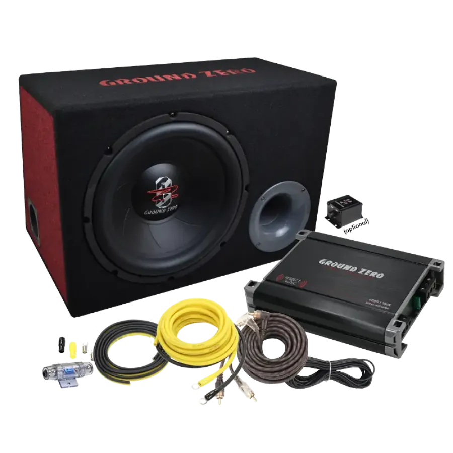 Pachet Audio de Bas Plug & Play GROUND ZERO GZ BASS KIT 12.300X-II CONNECT Negru