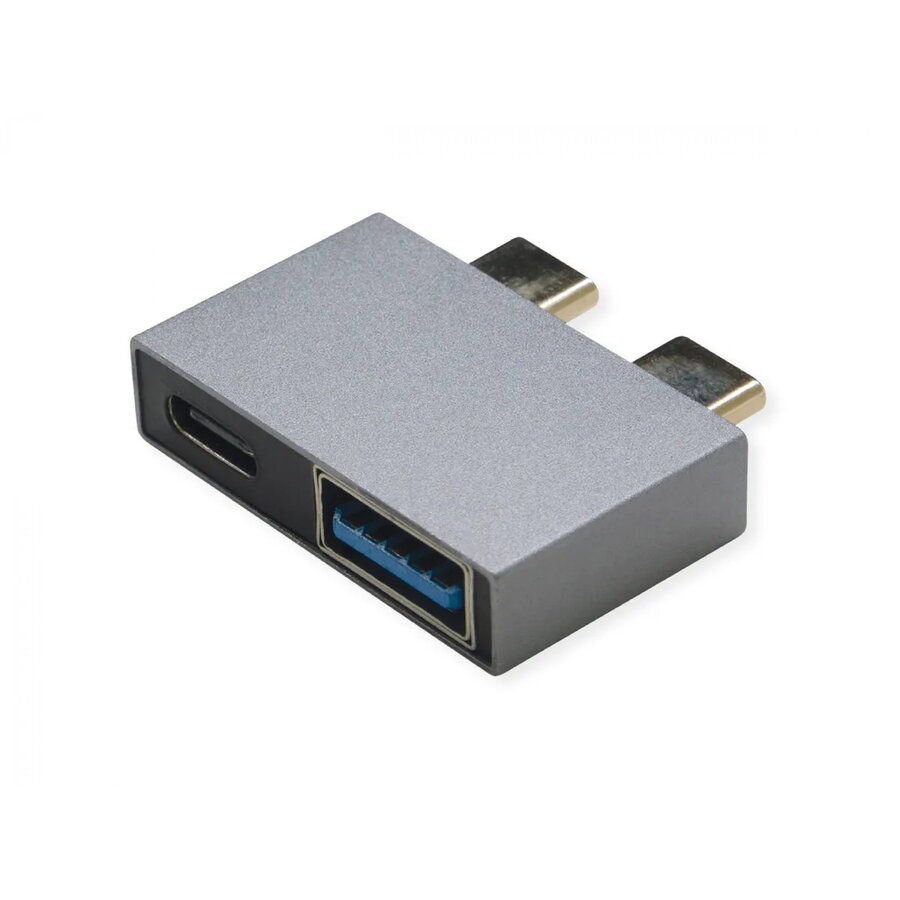 Adaptor Roline USB 3.2 Gen2 Type C 1 x USB type C + 1 x USB-A T-M Gri