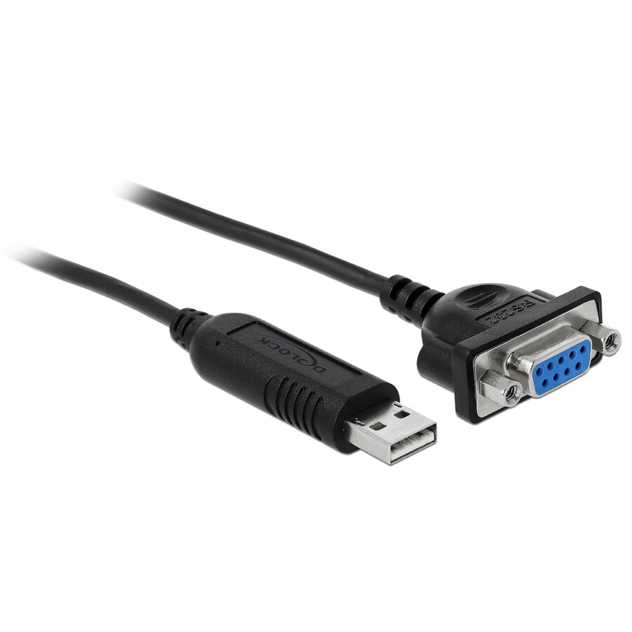 Adaptor Delock USB Serial RS-232 DB9 FTDI 1.8m Negru
