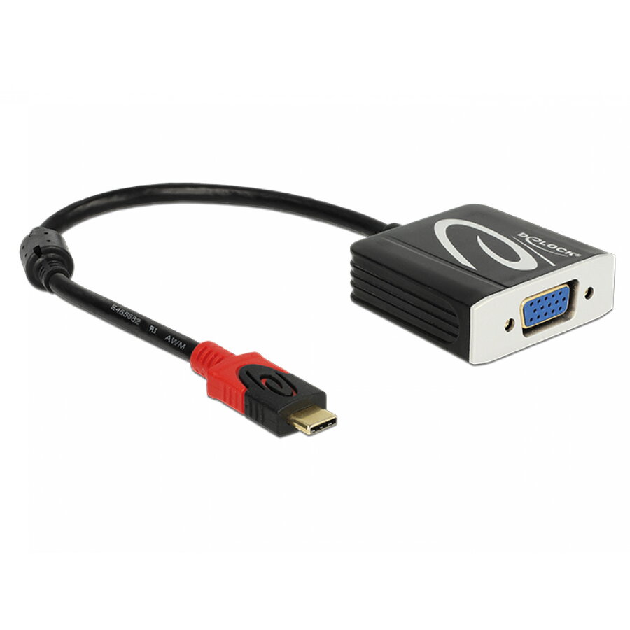 Adaptor Delock USB Tip C VGA (DP Alt Mode) T-M Negru