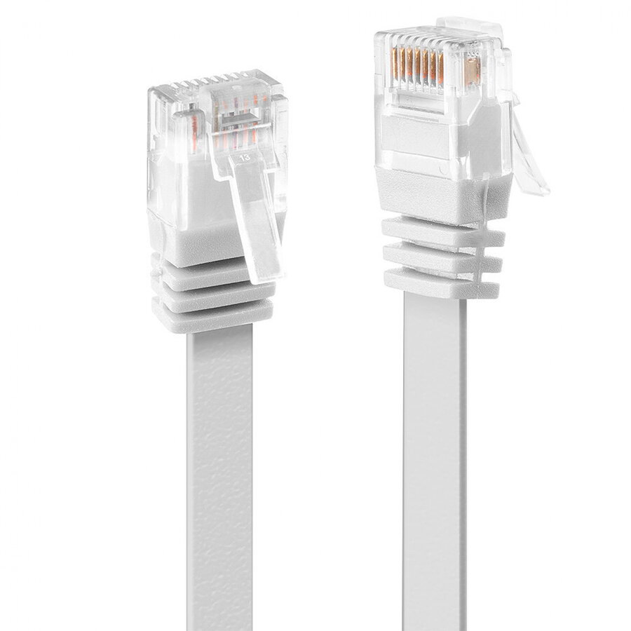 Cablu De Rețea Lindy Cat 6 UTP Flat 2m Alb