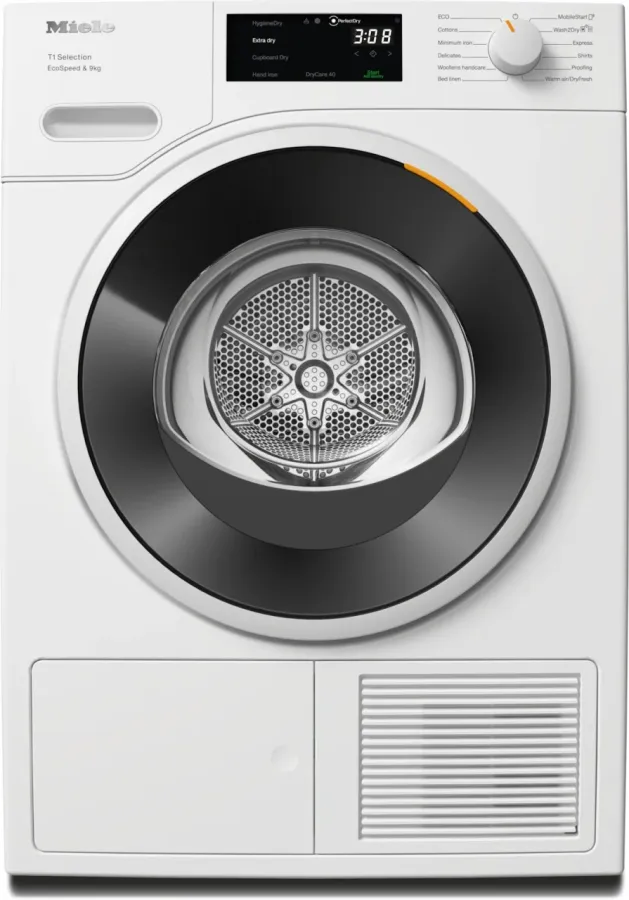 Uscător de Rufe cu Pompa de Căldura Miele T1 TSH783WP EcoSpeed&9KG Wi-Fi Clasa C Alb Lotus