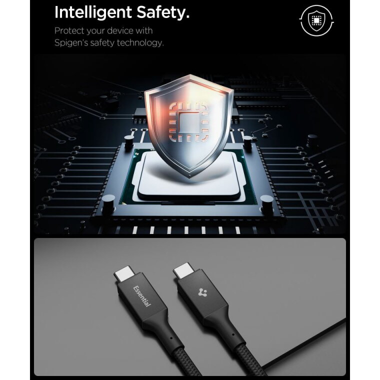 Cablu Date și Încărcare Spigen USB-C - USB-C EB24015CC 240W 1.5m Alb — imaginea 4