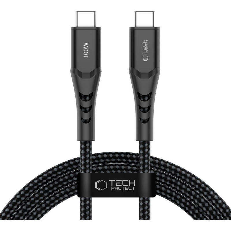 Cablu Date și Încărcare Tech-Protect USB-C - USB-C UB11T Ultraboost 100W 2m Negru