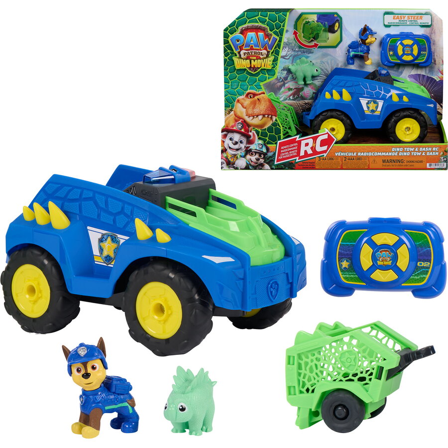 Vehicul cu Telecomanda Spinmaster Chase Paw Patrol Dino Rescue și Figurina Stegosaurus 3Ani+ Multicolor