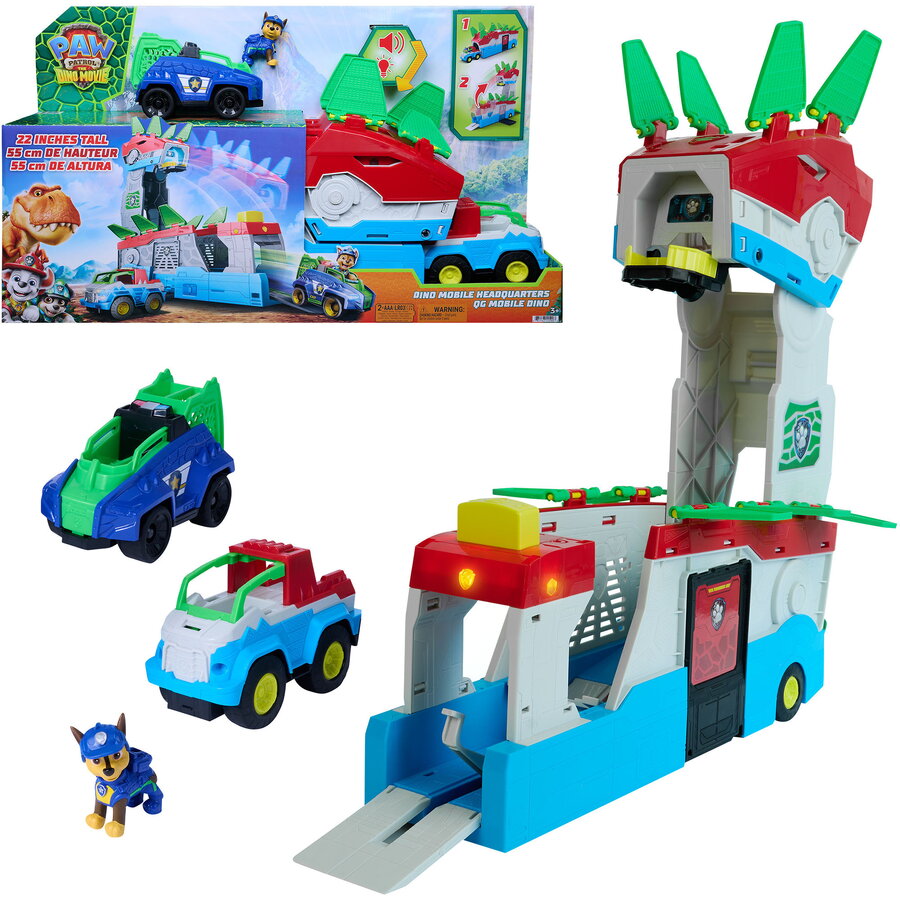Joc de Construcție Spinmaster Paw Patrol: The Dino Film - 2-in-1 Mobile Dino Headquarter 3Ani+ Multicolor
