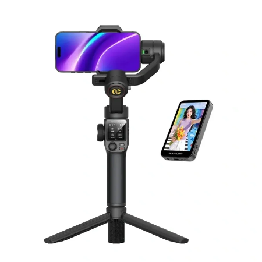 Stabilizator AOCHUAN S3 cu Ecran Suplimentar Negru
