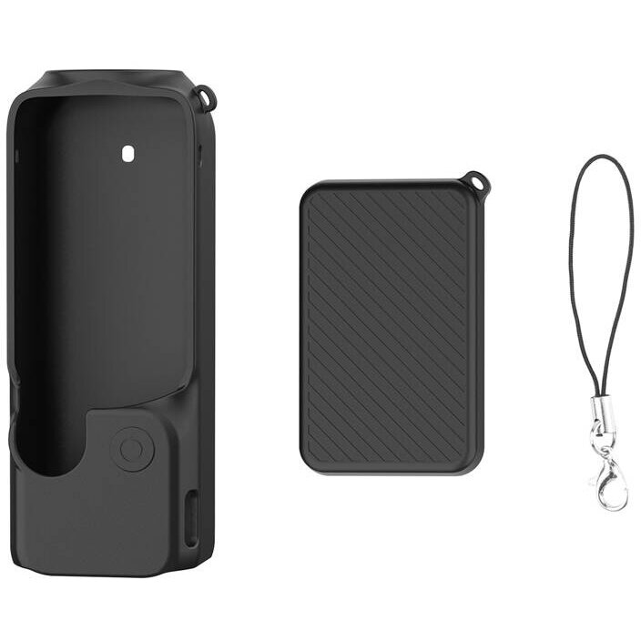 Husa din Silicon cu Șnur PULUZ PU998B pentru DJI OSMO Pocket 3 Negru