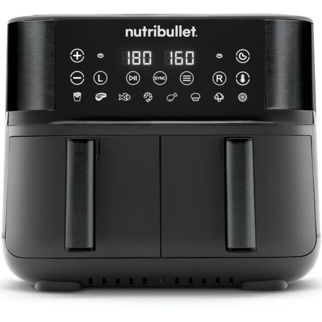 Friteuza cu Aer Cald nutribullet Twin Drawer NBA081B Capacitate Totală 8L 8 Programe Presetate 2850W Negru