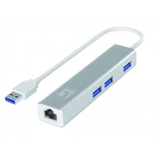 Conector de Rețea Level One Adaptor USB 3.0 GBit-LAN Argintiu