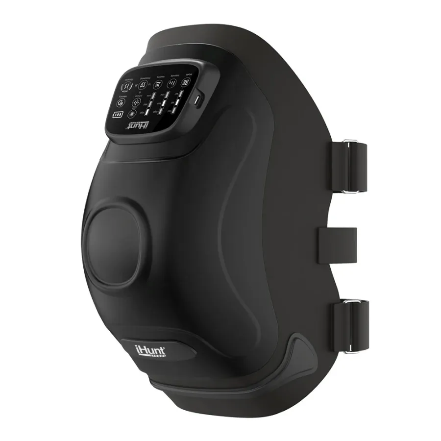 Aparat Masaj iHunt Pentru Genunchi și Articulații SPA KneeRestore Compresie Cu Aer Vibrații Terapie Prin Căldura Ecran Touch Reîncărcabil Negru