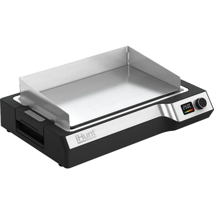 Plita electrica iHunt BRO Teppanyaki Grill, 1650W, Placa detașabilă Negru Argintiu — imaginea 2