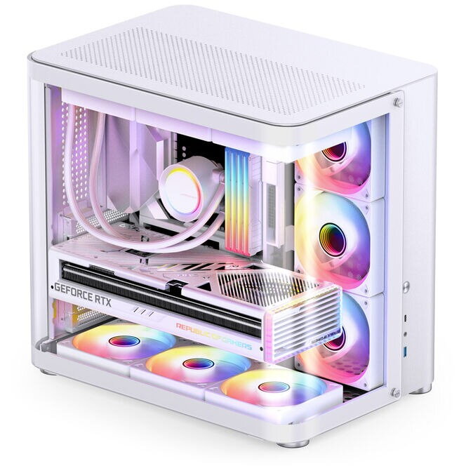 Carcasa Jonsbo TK-2 2.0 Midi-Tower Tempered Glass Alb — imaginea 2