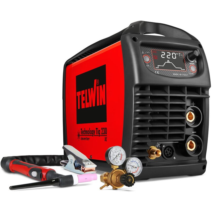 Aparat de Sudură Telwin TECHNOLOGY TIG 230 DC 230V + Accesorii Roșu