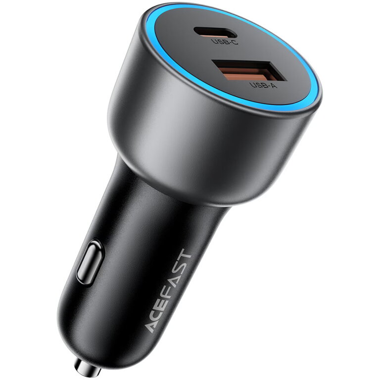 Incarcator Acefast Auto B21 75W 3A 1 x USB-A - 1 x USB-C Gri