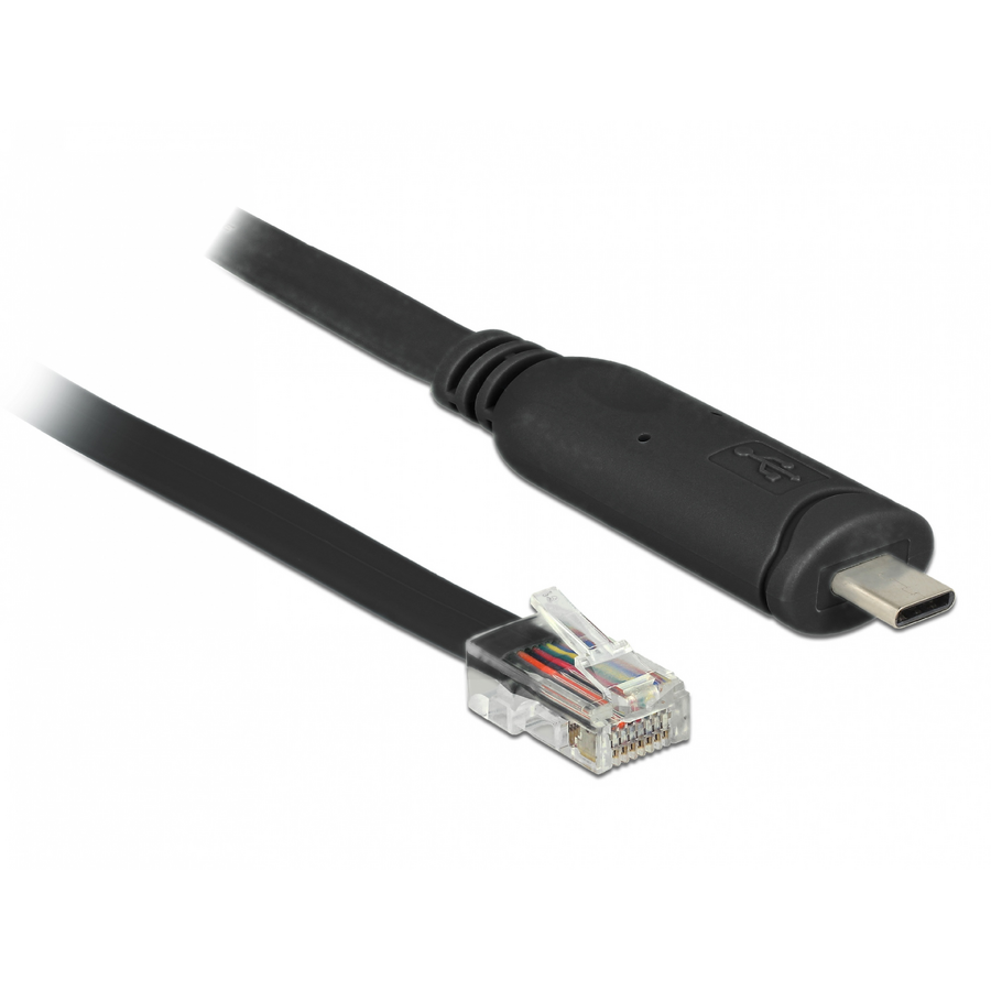 Cablu De Rețea Delock USB-C la Serial RS-232 RJ45 (pentru router CISCO) T-T 2m Negru
