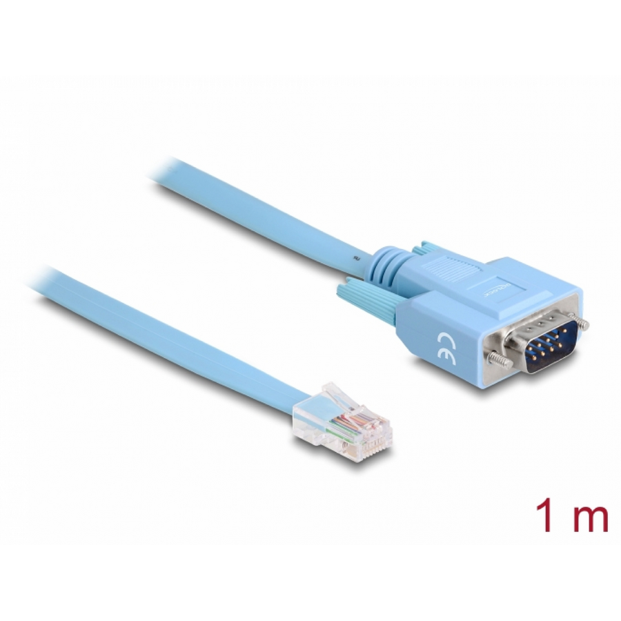 Cablu De Rețea Delock RS-232 DB9 la Serial RS-232 RJ45 T-T 1m