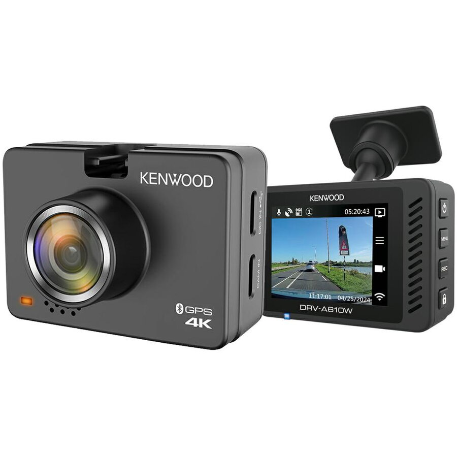 Camera De Bord Kenwood Cu Display De 2 4K Ultra HD Pentru Înregistrat In Trafic Negru