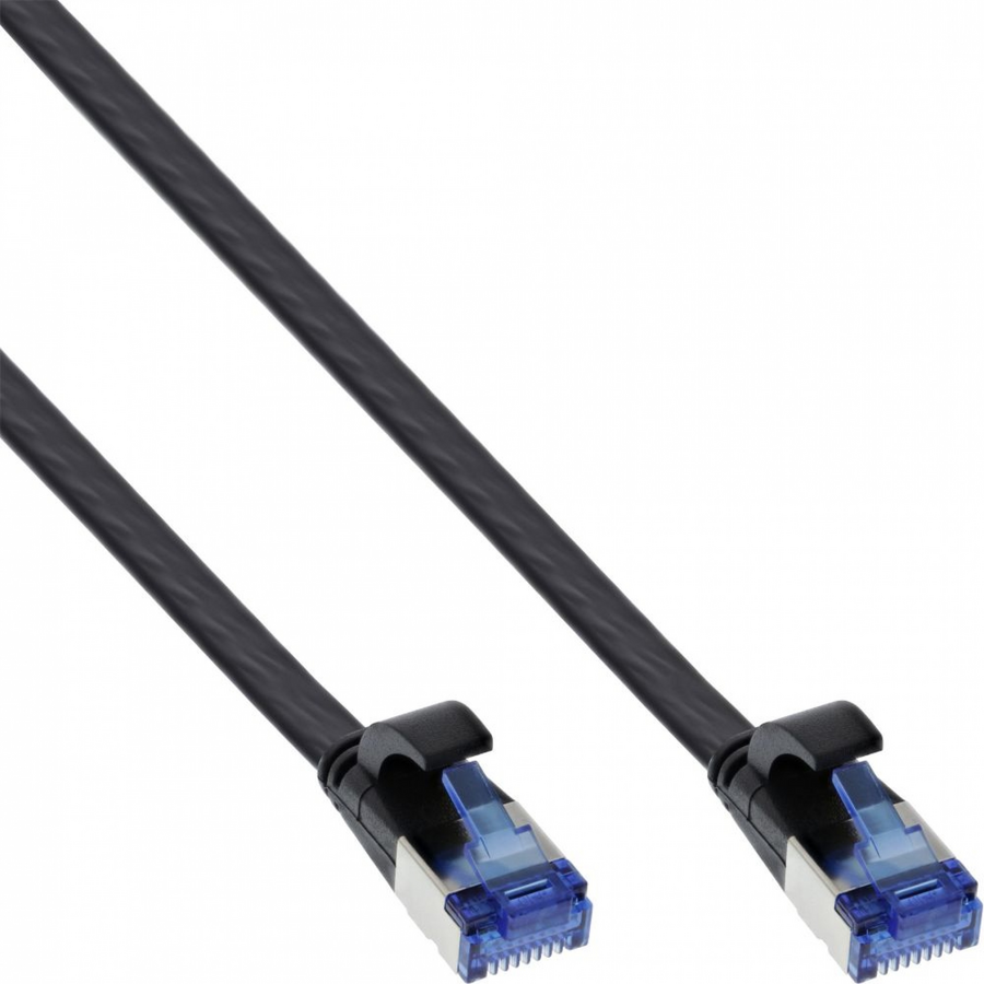 Cablu De Rețea InLine RJ45 flat FTP Cat.6A 20m Negru