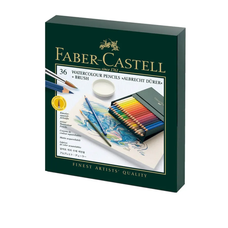 Set Creioane Colorate Acuarelă Faber-Castell Albrecht Durer Watercolor FC-117538 36 Bucăți + Pensula