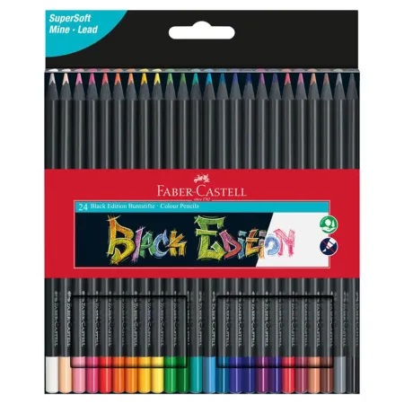 Set Creioane Colorate Faber-Castell Black Edition FC-116424 24 Bucati