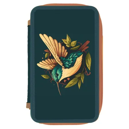 Penar Neechipat Herlitz 400198296 Model Colibri cu 2 Fermoare Verde Inchis