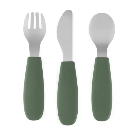Set Tacamuri Petite&Mars Take&Match Din Silicon si Otel Inoxidabil Fara BPA 12Luni+ Verde