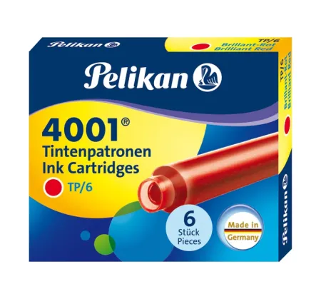 Rezerva Stilou Cerneala Herlitz Pelikan 6 Bucati Scurte Rosu
