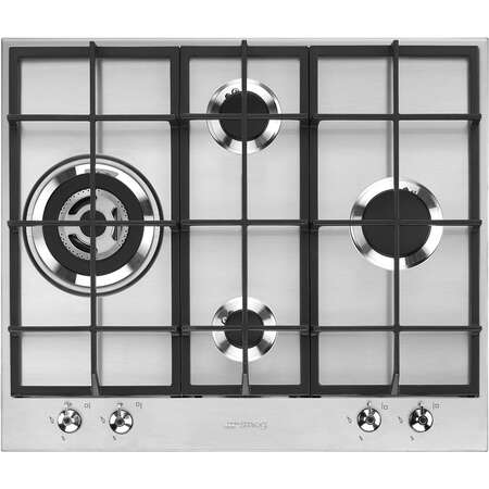 Plita Incorporabila pe Gaz Smeg PX364L 4 Arzatoare Gratare Fonta 60CM Inox