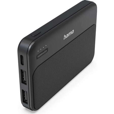 Acumulator Extern Hama Ultra-compact 5000MAh Indicator LED 2 Porturi USB Gri Antracit