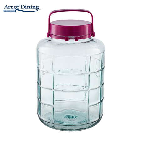 Borcan Sticla Heinner cu Capac de Plastic 8L Transparent